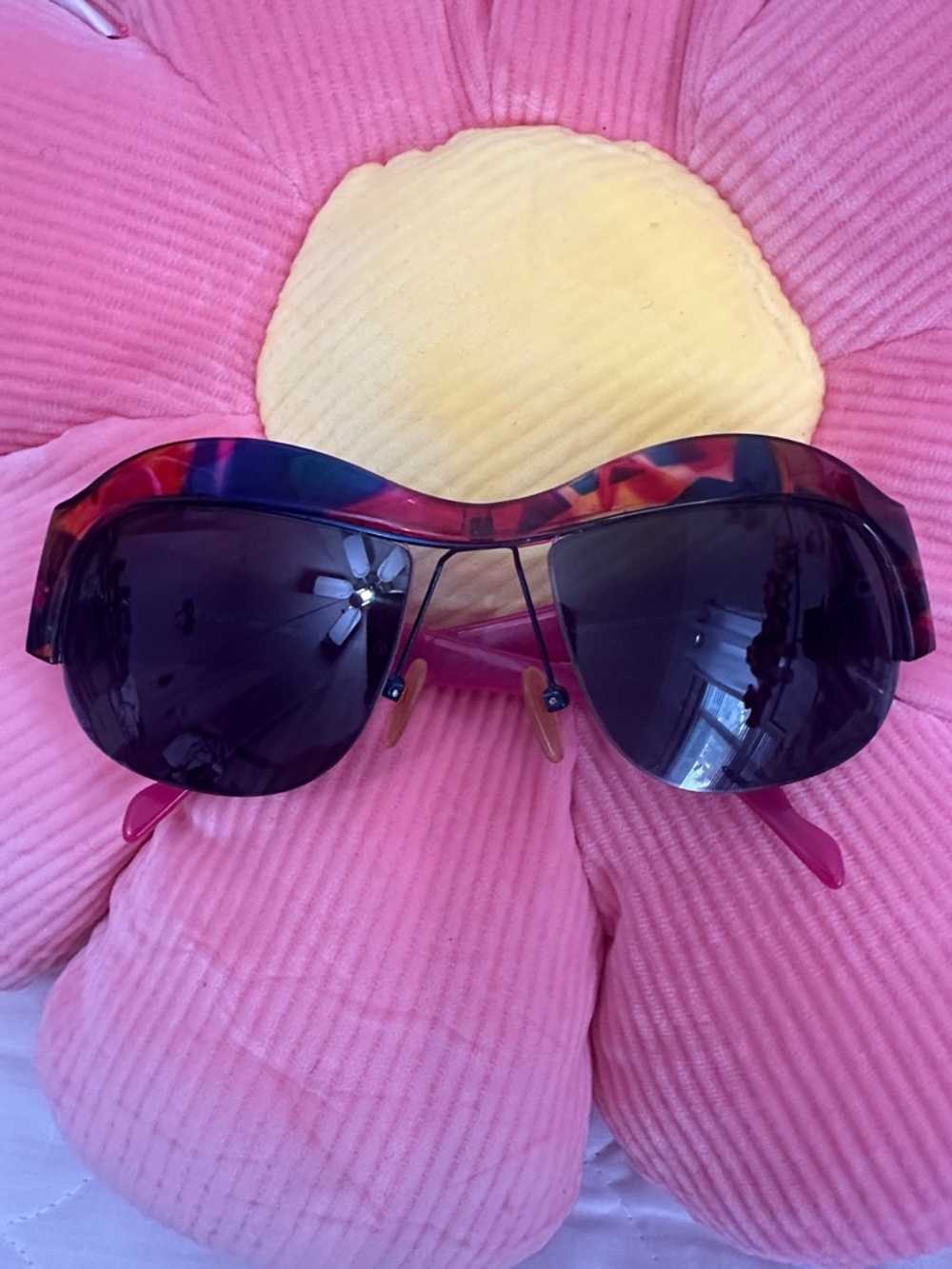 Agatha Ruiz De La Prada Pink Tortoiseshell Shield Sunglasses